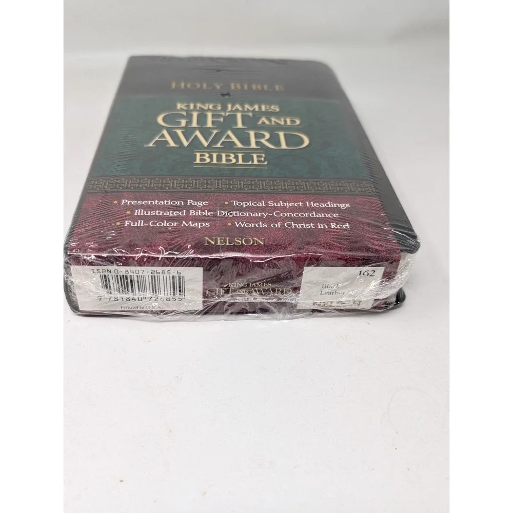Nelson 162 Holy‎ Bible KJV Black Leatherflex Red Word King James Version New VTG